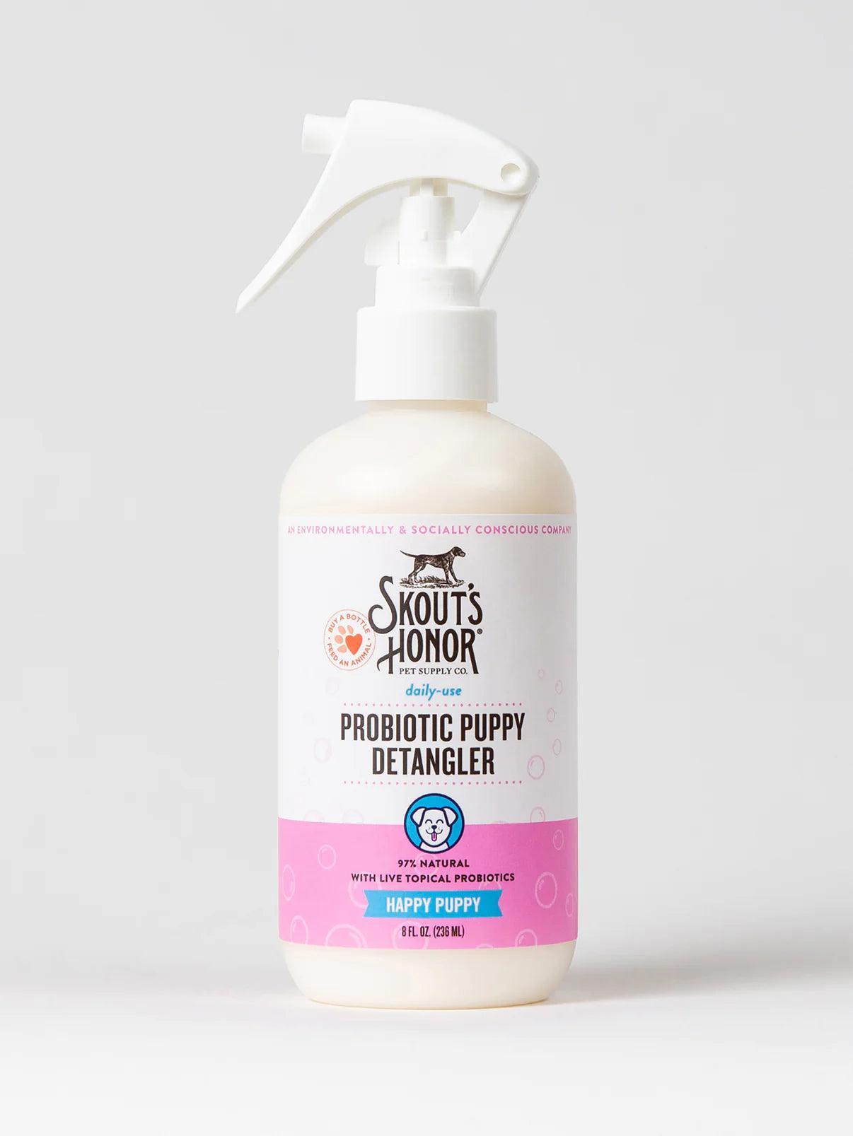 An Image displaying Skout's Honor Probiotic Puppy Detangler. Now Available on the Pet Friendly's website in the Philippines. Check out our amazing range of products today!