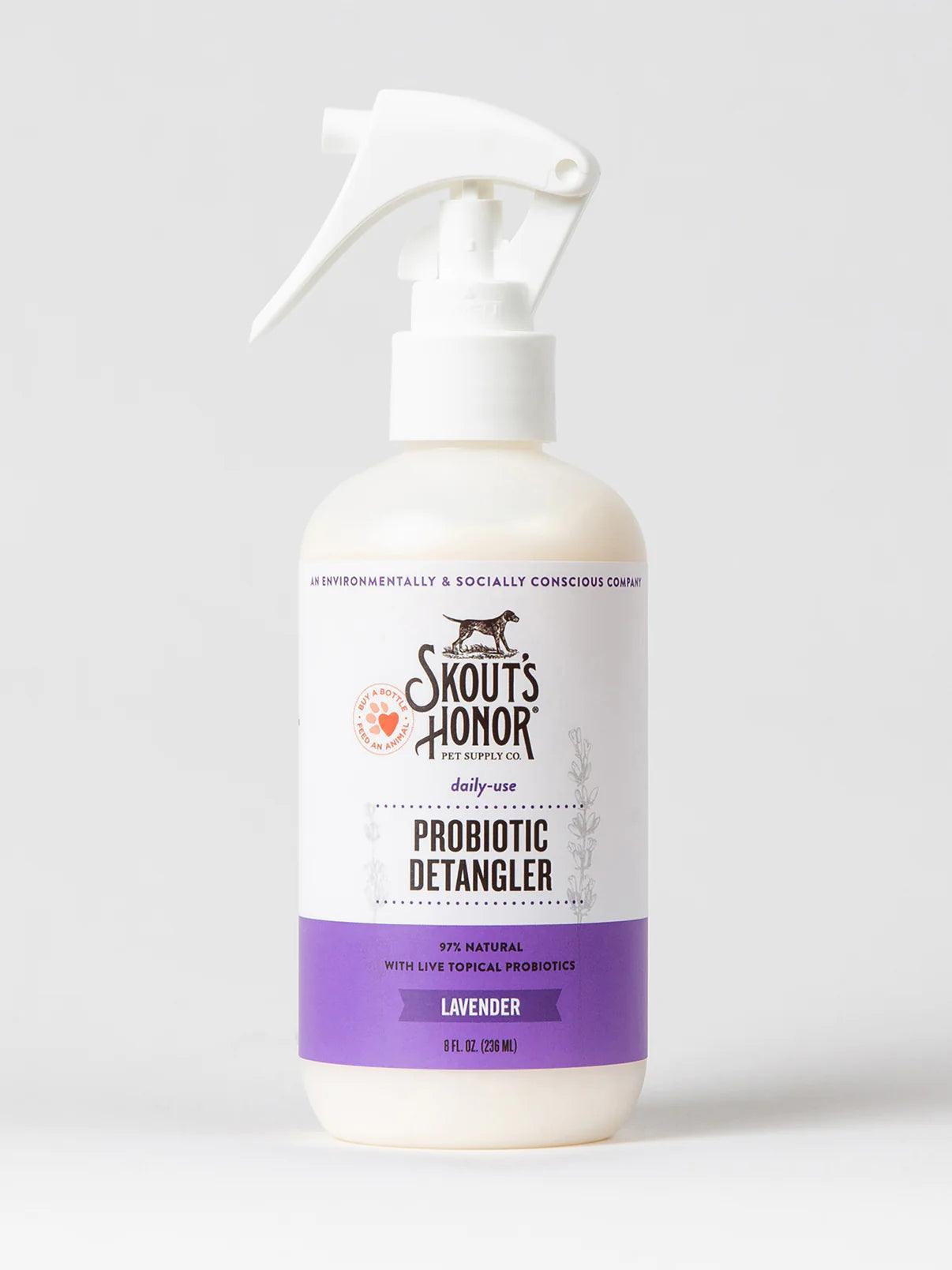 An Image displaying Skout's Honor Detangler Lavender. Now Available on the Pet Friendly's website in the Philippines. Check out our amazing range of products today!
