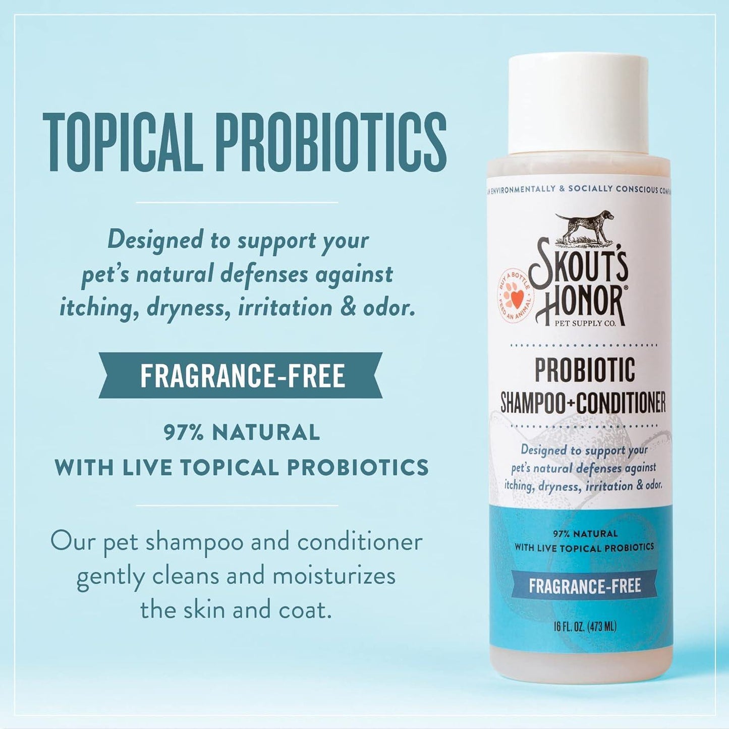 Skout's Honor Probiotic Shampoo (Fragrance Free) - Pet Friendly's PH