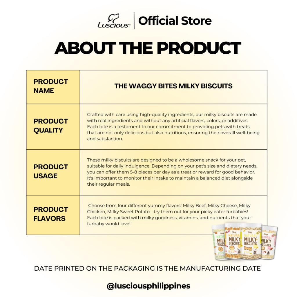 The Waggy Bites - Natural Milky Biscuits (Milky Beef)