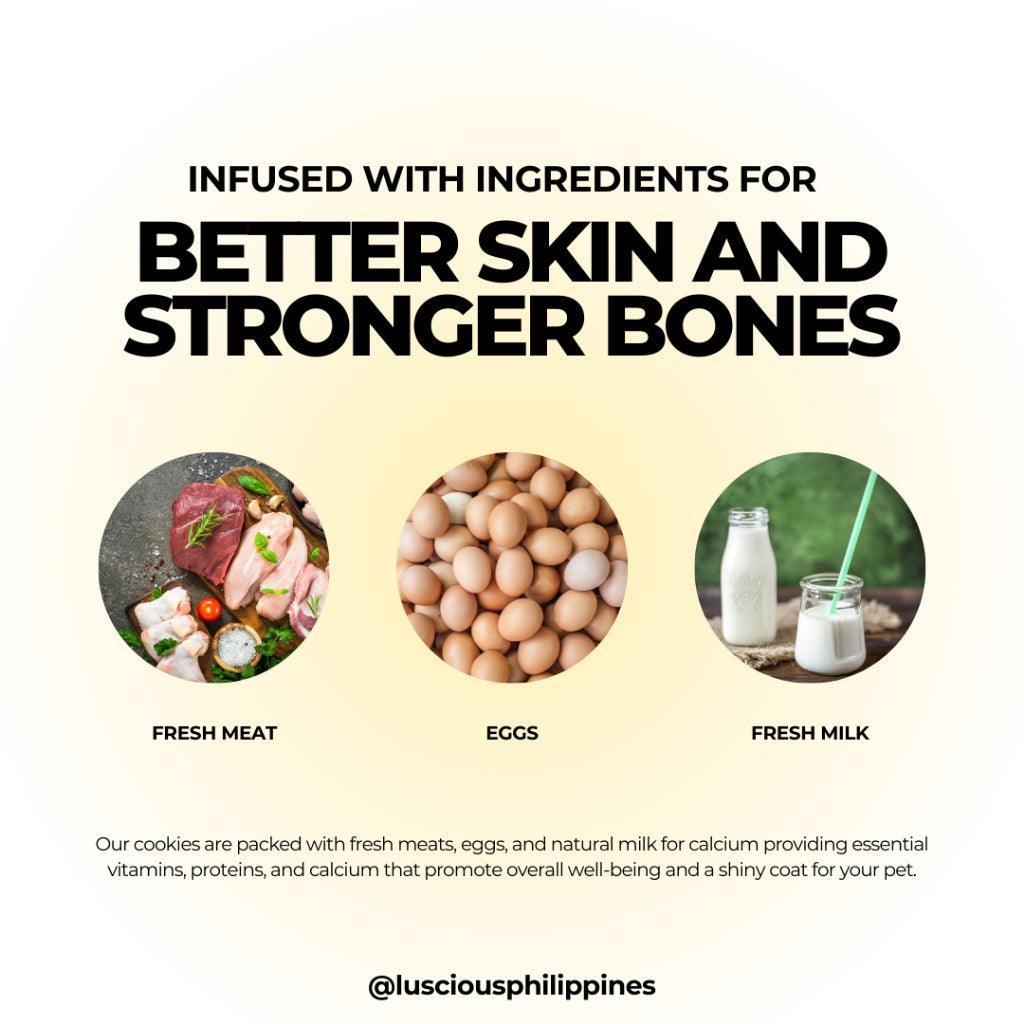 The Waggy Bites Natural Milk Biscuit Milky Sweet Potato - Available at Pet Friendly's PH