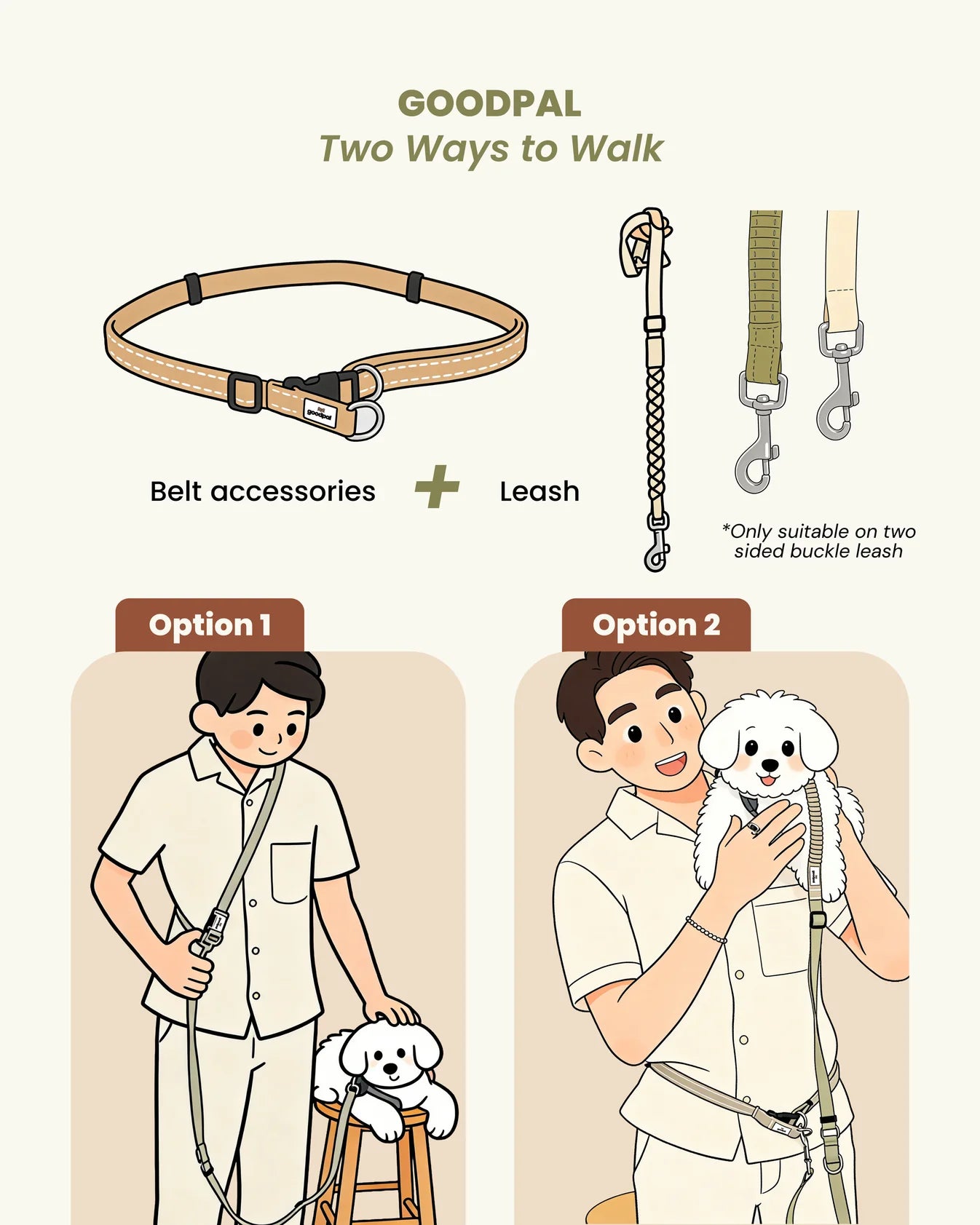 The GoodPal - Wear It Waist & Crossbody Multi-Way Leash