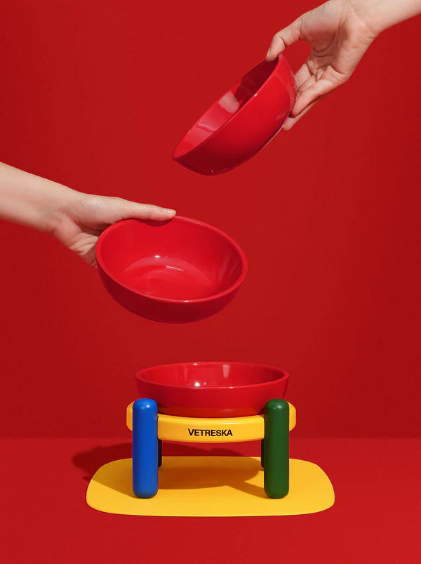 VETRESKA Chroma Pet Bowl and Mat Set