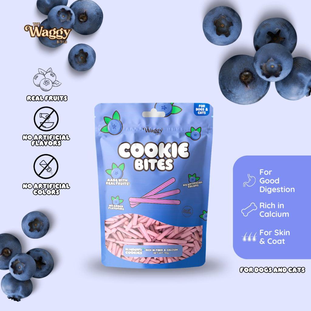 Discover Waggy Bites Cookie Bites by Luscious, featuring flavors like Apple, Melon, and Blueberry, enriched with coconut oil for improved Skin & Coat. Perfect for both cats and dogs. Buy now at Pet Friendly's for delicious dog and cat treats.