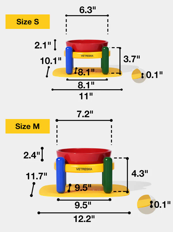 VETRESKA Chroma Pet Bowl and Mat Set