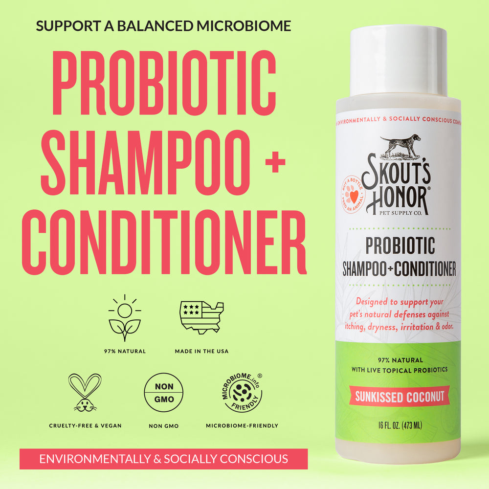 Skout's Honor Probiotic Shampoo and Conditioner Sunkissed Coconut